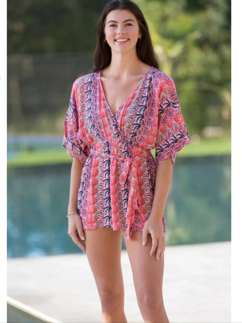 🎉HOST PICK🎉3 For $30 Simply Southern Kimono Coral Print V-Neck Coverup